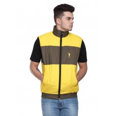 U.S.P.A Sleeveless Yellow & Brown Reversible Jacket
