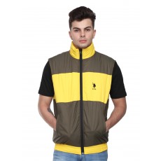 U.S.P.A Sleeveless Brown & Yellow Reversible Jacket