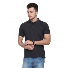 U.S.P.A Men's/ Women Collared Grey Melange T- Shirt