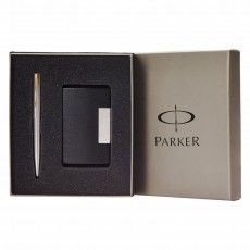 Parker Steel Roller Ball Pen With Card Holder