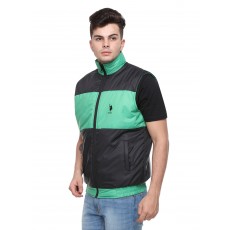 U.S.P.A Sleeveless Black & Jade Green Reversible Jacket